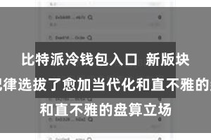 比特派冷钱包入口  新版块的利用纪律选拔了愈加当代化和直不雅的盘算立场