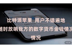 比特派苹果  用户不错遍地随时放哨我方的数字货币金钱情况