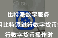 比特派数字服务  在使用比特派进行数字货币操作时